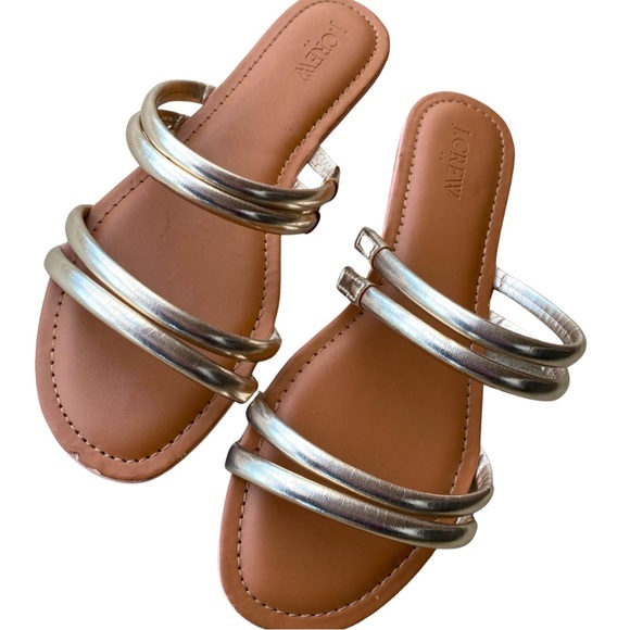J. Crew Shoes - J Crew factory Metallic Gold Seaside Slide Sandals